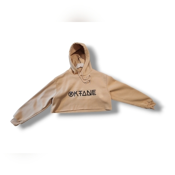 Octane Cut Off Hoodie Tan Womens Size Medium Soft - Picture 3 of 11